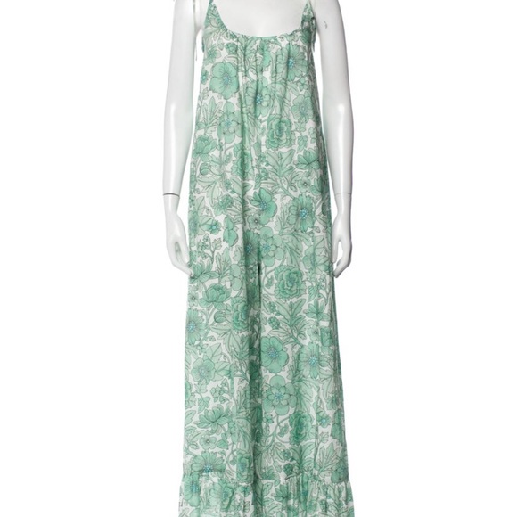 Vampires Wife Floral Green and White Jumpsuit - Picture 1 of 5